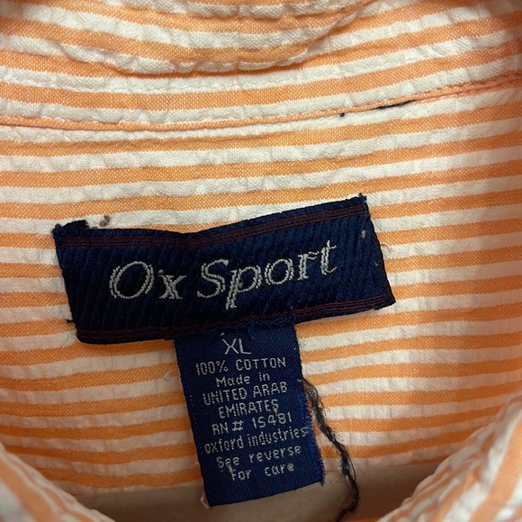 Vintage Tennessee Vols orange and white striped seersucker button up size XL - Picture 3 of 5